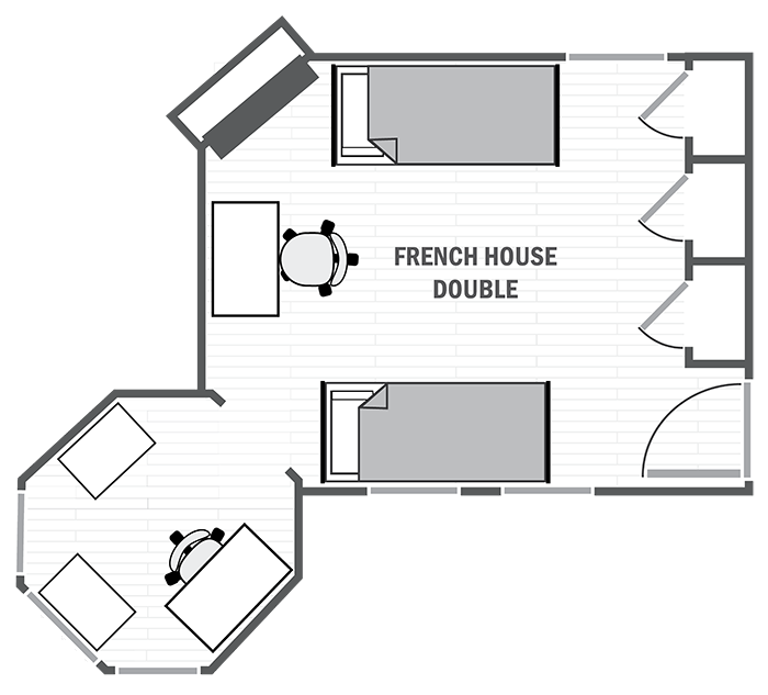 French House double sample floor plan