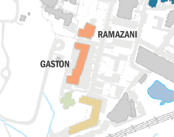 Map of Gaston and Ramazani Houses on Brandon Avenue