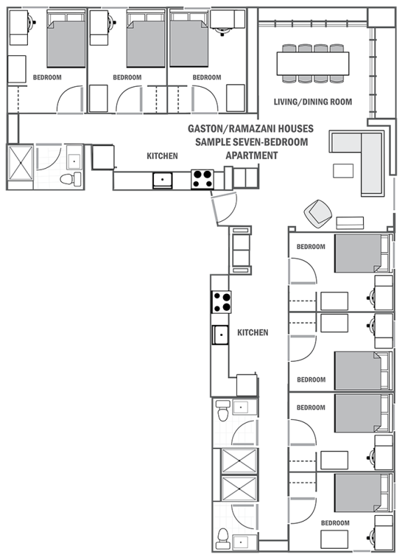 Gaston/Ramazani Houses sample seven-bedroom floor plan