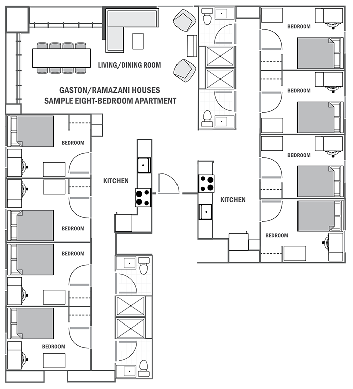 Gaston/Ramazani Houses sample eight-bedroom floor plan
