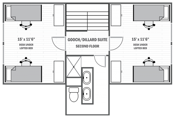 Gooch/Dillard Suite second floor sample floor plan