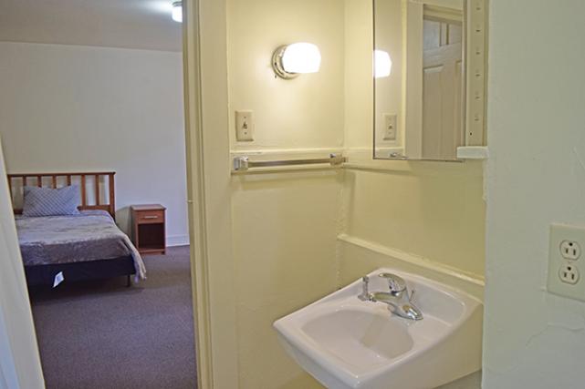 Bathroom is situated between the bedrooms