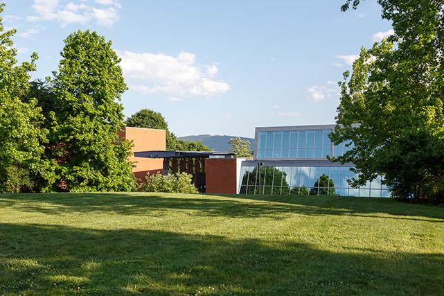 Runk Dining Hall and outdoor recreation area